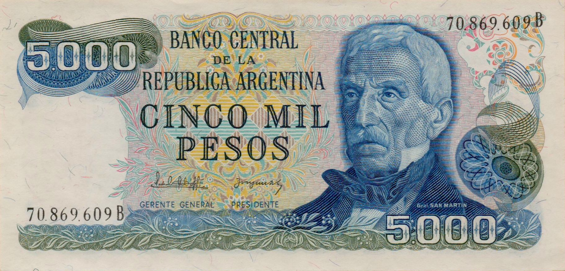 Argentina 5000 1977 UNC P-305/b2